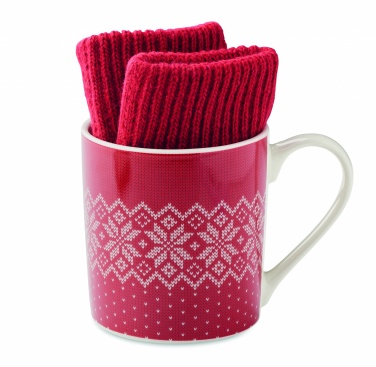 Logotrade reklamprodukter bild: Julpresentset mugg/vante
