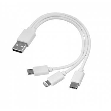 Logotrade kampanjprodukter bild: 3 i 1 USB-kabel typ c + micro USB + lightning