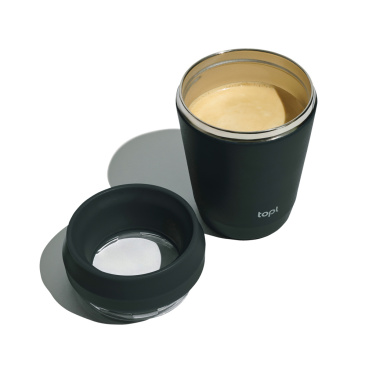 Logotrade kampanjprodukter bild: Topl To Go-glas i återvunnet stål Patenterat 360-lock 235 ml