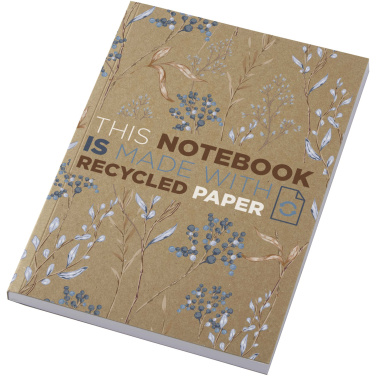 Logotrade presentreklam bild: Novella Austen A5 anteckningsbok med återvunnet mjukt omslag med kraftpapper, 100 ark
