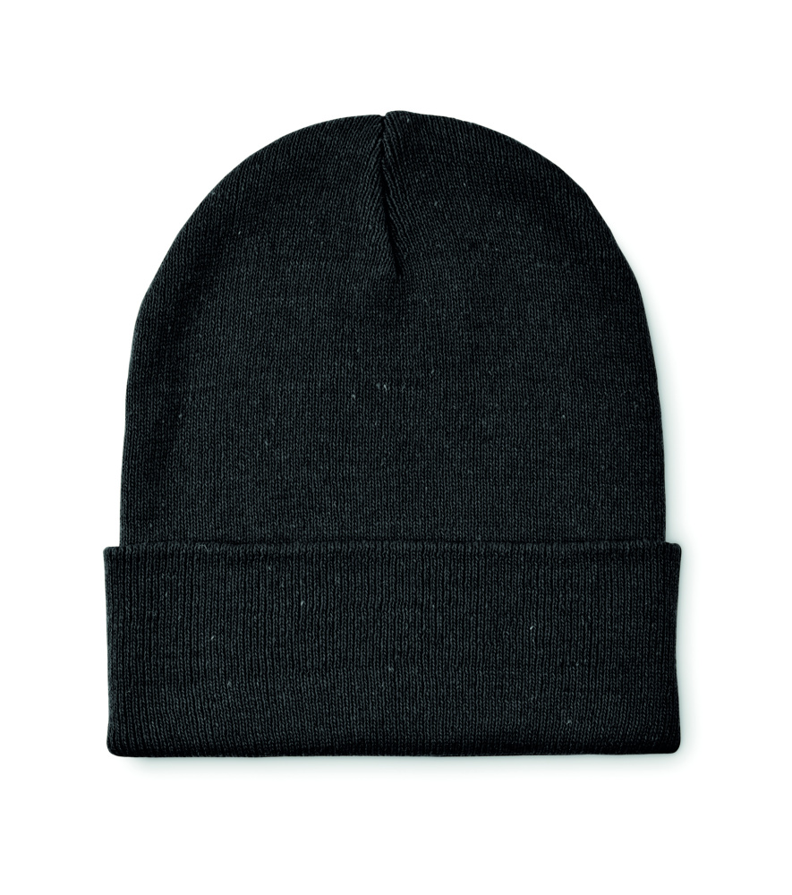 Logotrade kampanjprodukter bild: Stickad mössa med mudd