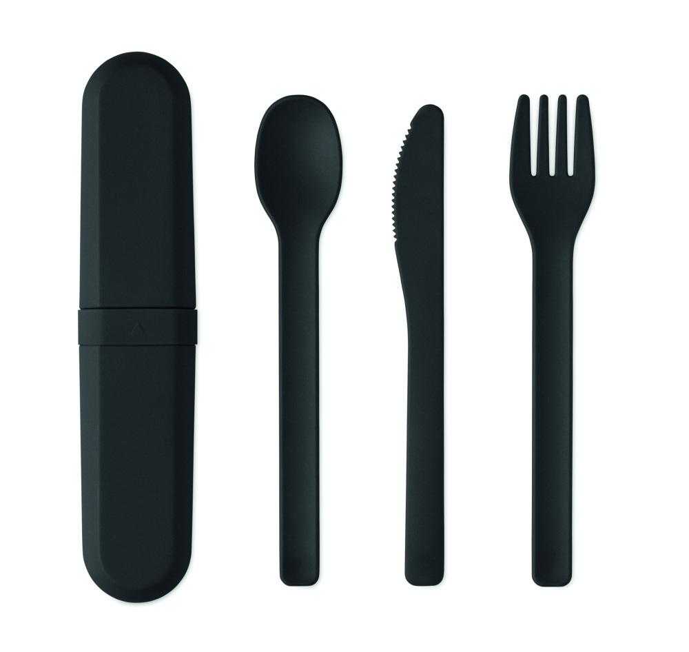 Logotrade presentreklam bild: Bestickset och fodral i PLA