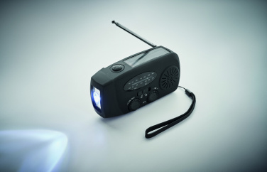 Logotrade reklamprodukter bild: Bärbar radio med LED-ficklampa