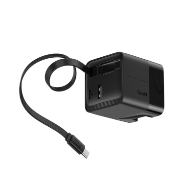 Logotrade kampanjprodukter bild: Urban Vitamin Mendocino 65W GaN-laddare med utdragbar kabel