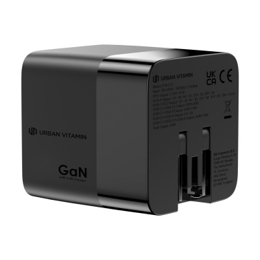 Logotrade profilprodukter bild: Urban Vitamin Mendocino 65W GaN-laddare med utdragbar kabel