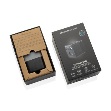 Logotrade presentreklam bild: Urban Vitamin Mendocino 65W GaN-laddare med utdragbar kabel