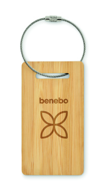 Logotrade reklamprodukter bild: Bagagetagg i bambu