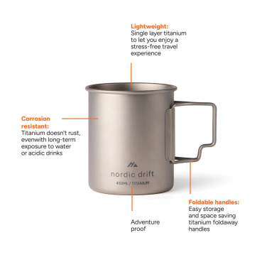 Logotrade profilreklam bild: Nordic Trail ultralätt titaniummugg 450 ml