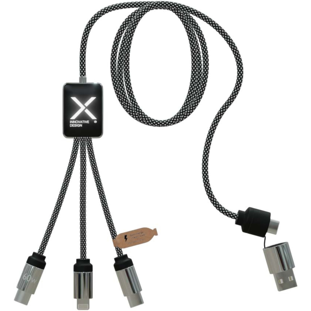 Logotrade reklamprodukter bild: SCX.design C33 Type-C-laddningssladd på 60 W med dubbelupplyst logotyp
